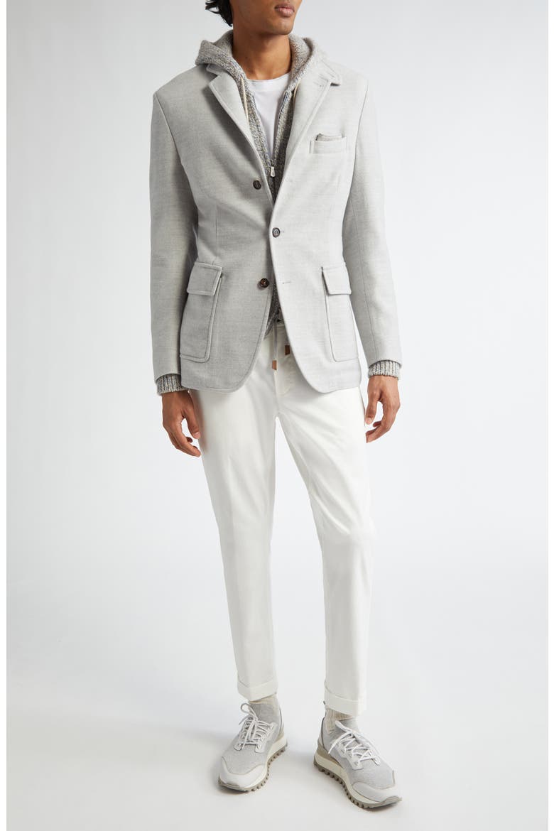Single Breasted Wool Knit Sport Coat, Main, color, LIGHT GRAY MELANGE