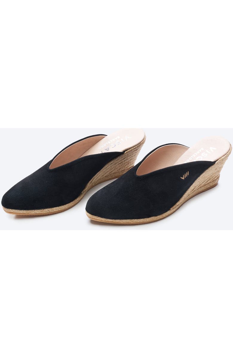 VISCATA Truja Suede Espadrille Mule Wedges, Alternate, color, Black