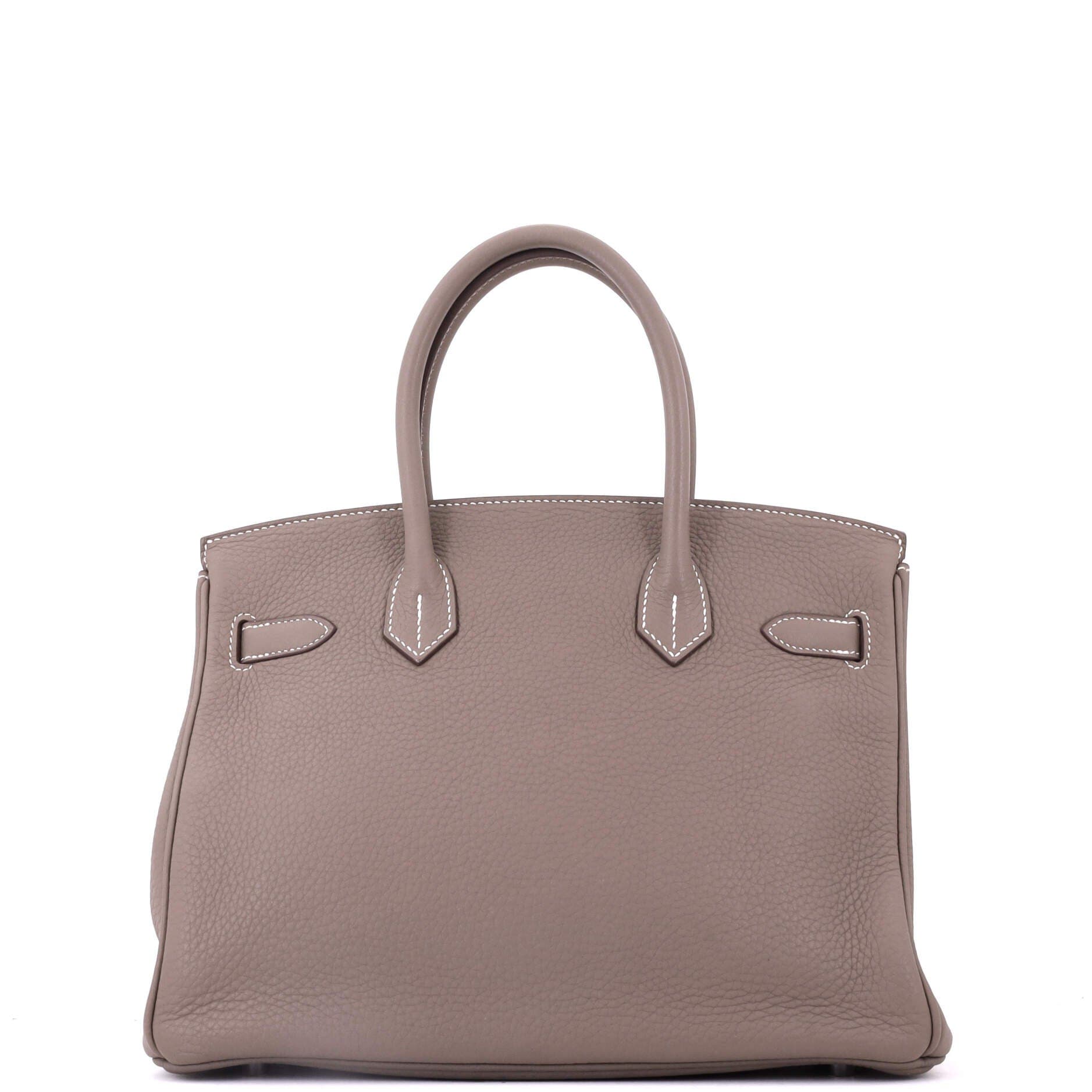 Birkin Handbag Grey Clemence with Palladium Hardware 30, Alternate, color, Grey