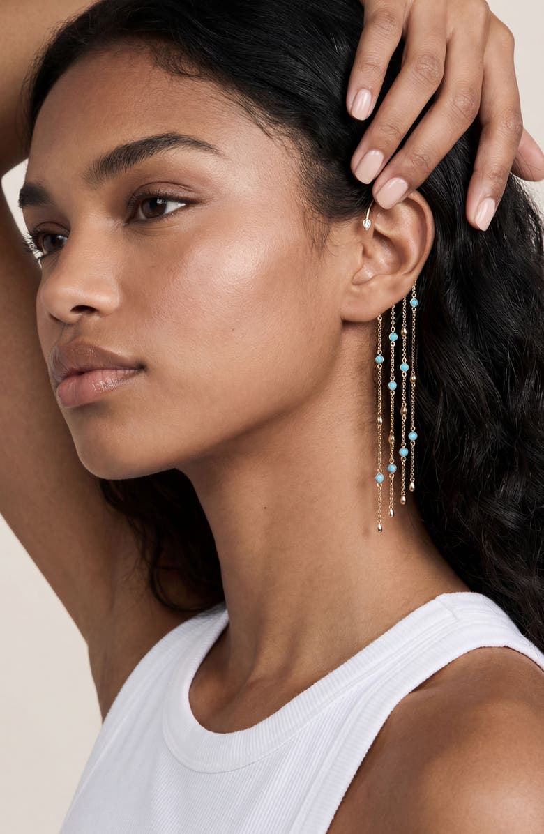 Ettika Linear Chain Statement Ear Cuff, Alternate, color, 