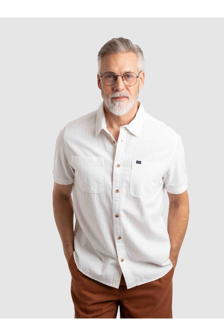 Hinton Textured Crepe Shirt, Main, color, Dusty White