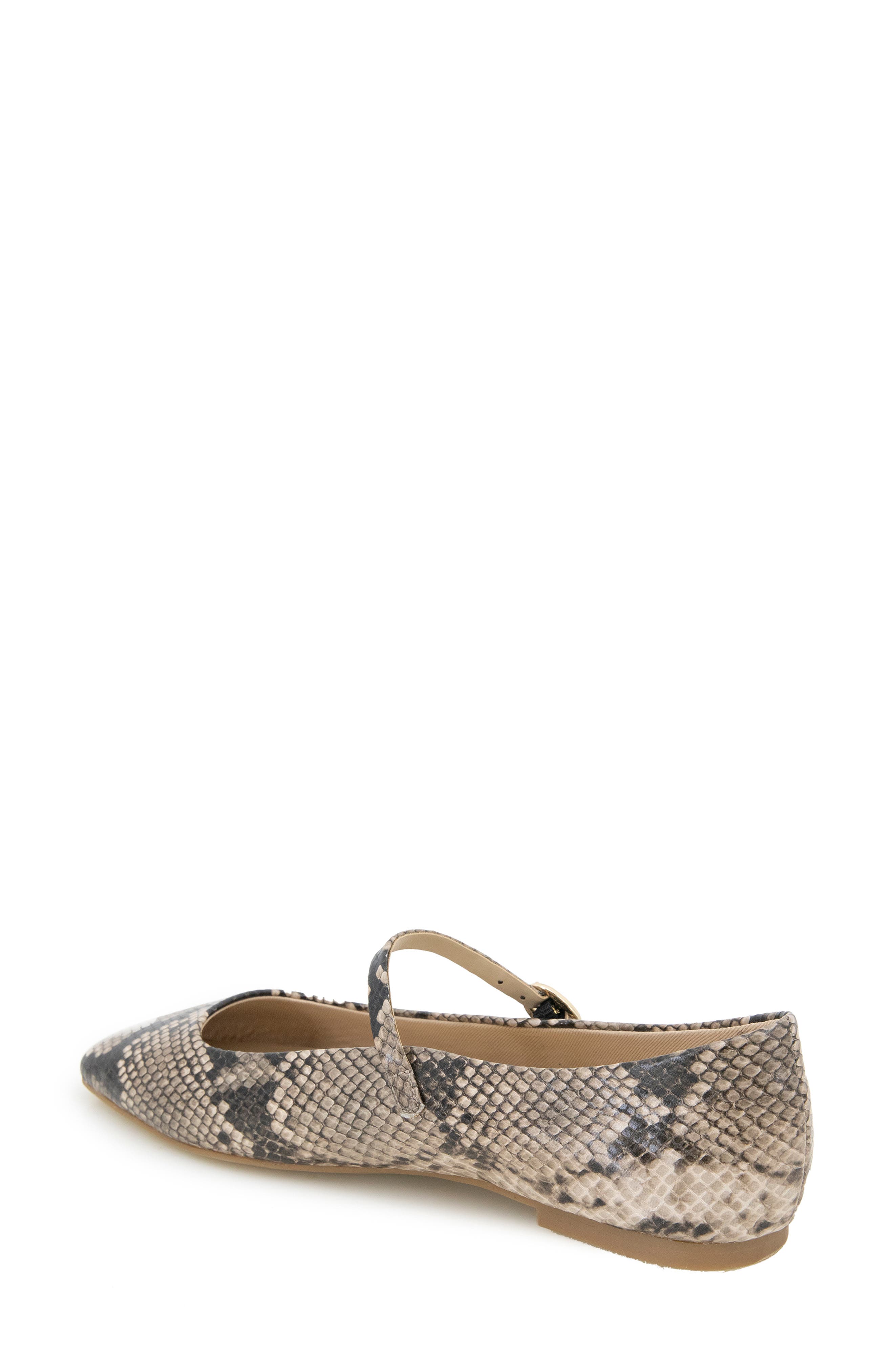 Kenneth Cole Jasper Snakeskin Embossed Mary Jane Flat, Alternate, color, Taupe Snake