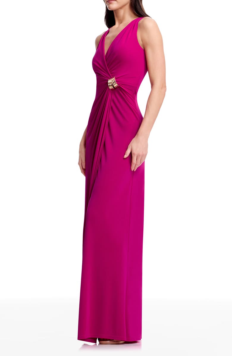 Dress the Population Deb Sleeveless A-Line Gown, Alternate, color, Dark Fuchsia