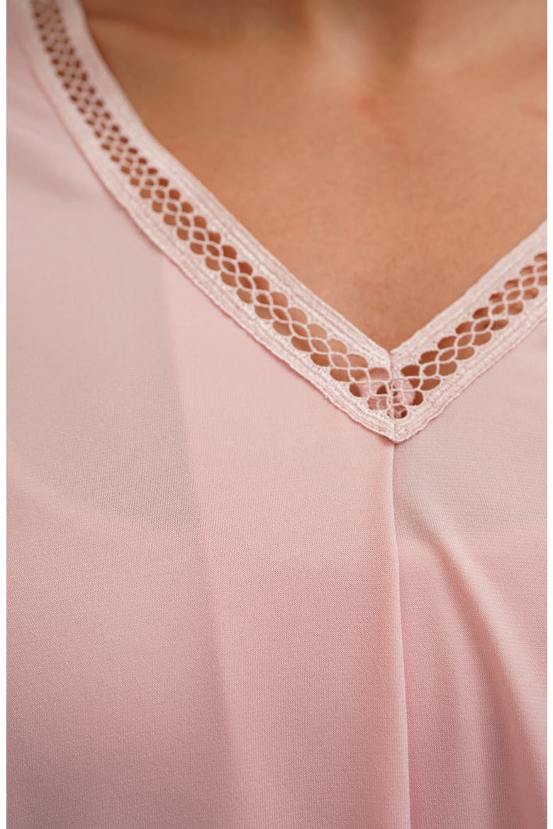 Solid V-Neck Top, Alternate, color, LIGHT PINK