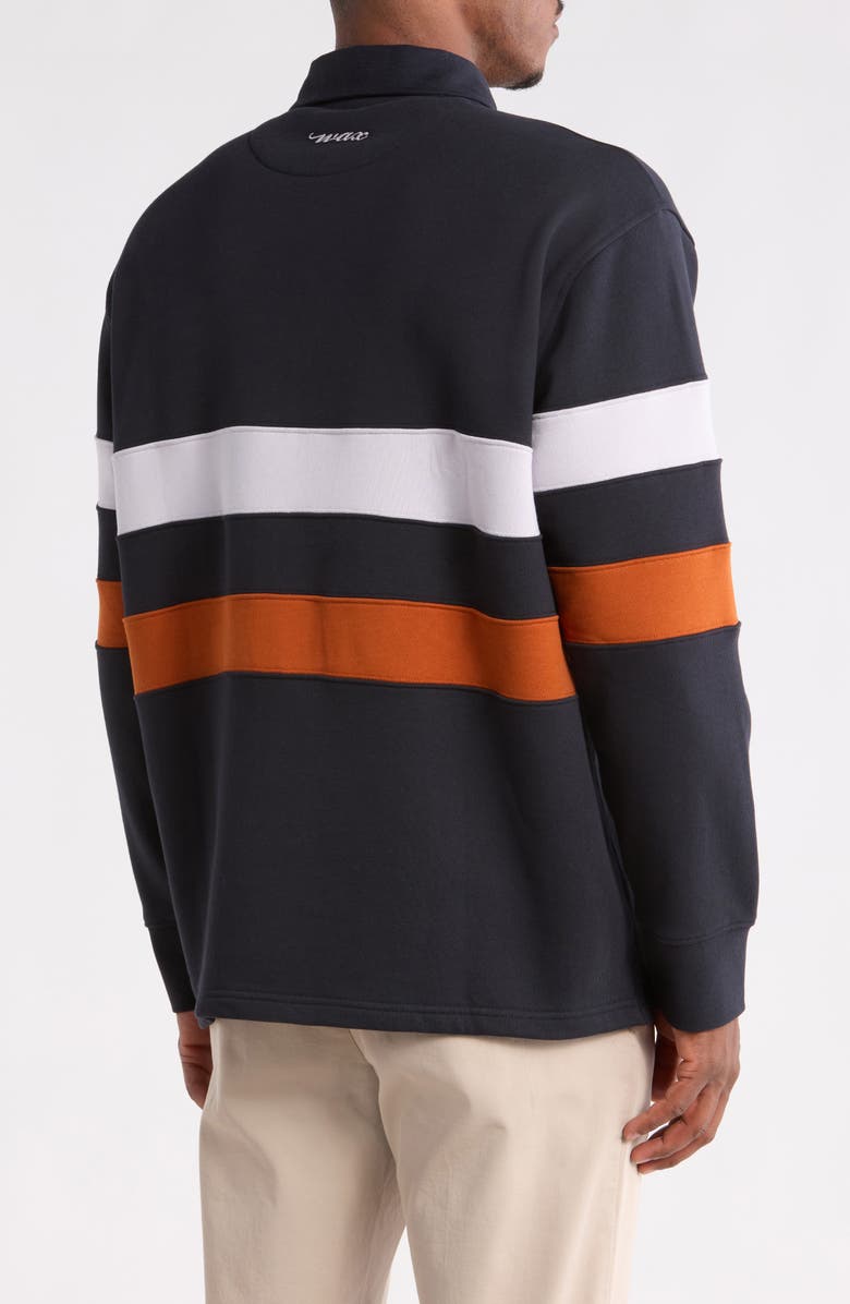 Wax London Rowhill Organic Cotton Rugby Shirt, Alternate, color, Navy Stripe