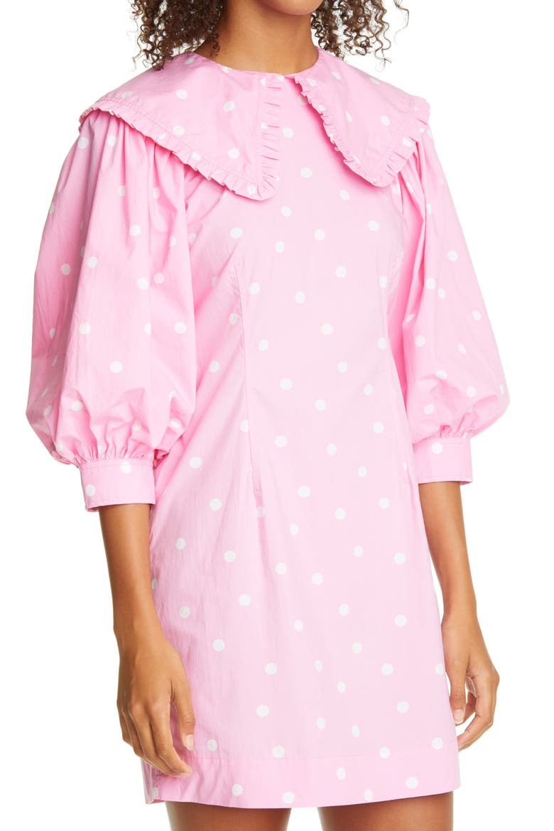 Polka Dot Print Organic Cotton Dress (Nordstrom Exclusive), Alternate, color, CHERRY BLOSSOM