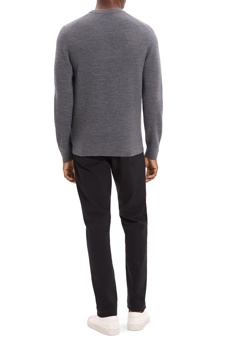 Theory Maden T.Novo Crewneck Wool Sweater, Alternate, color, Dark Grey Melange
