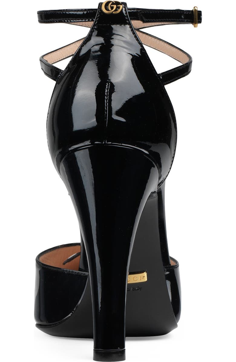 Gucci Indya Ankle Strap Cutout Pointed Toe Pump, Alternate, color,