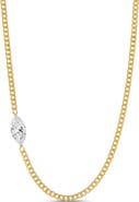 SHYMI Offset Marquise Cuban Link Necklace