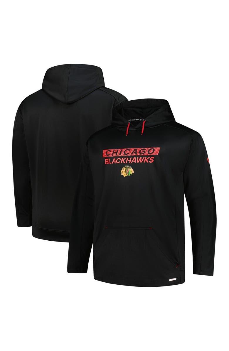 FANATICS Men's Fanatics Black Chicago Blackhawks Authentic Pro Big & Tall Pullover Hoodie, Main, color, 