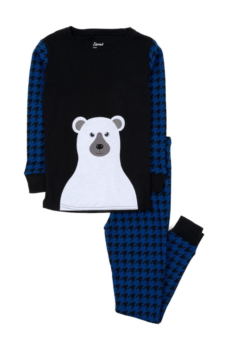 Leveret Kids Cotton Two-Piece Printed Holiday Pajamas, Main, color, Full Bear
