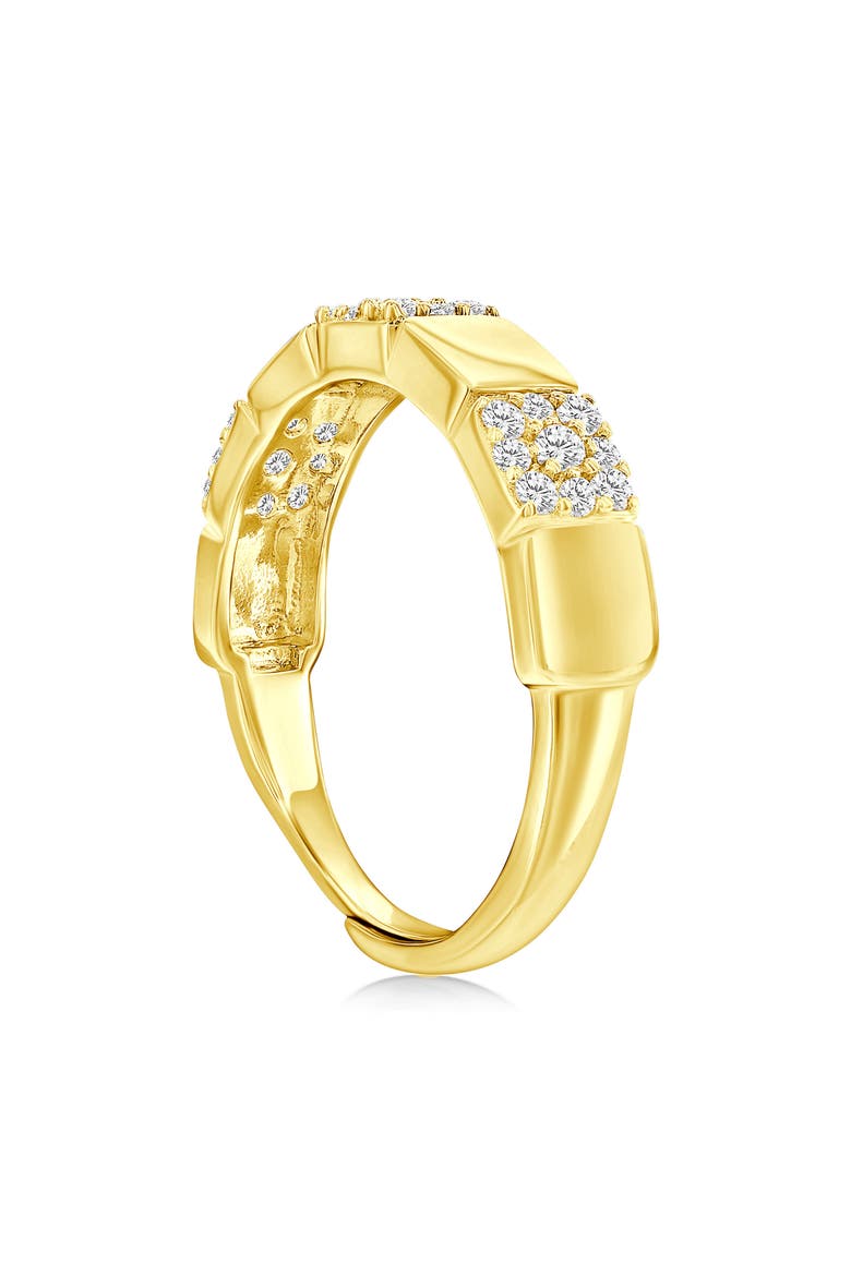 Pavé Cubic Zirconia Square Adjustable Ring, Alternate, color, GOLD