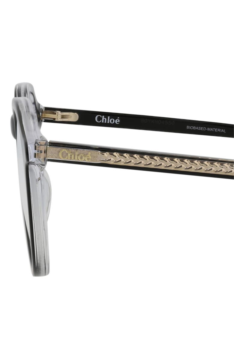 Chloé 50mm Round Optical Glasses, Alternate, color, Black Black Transparent