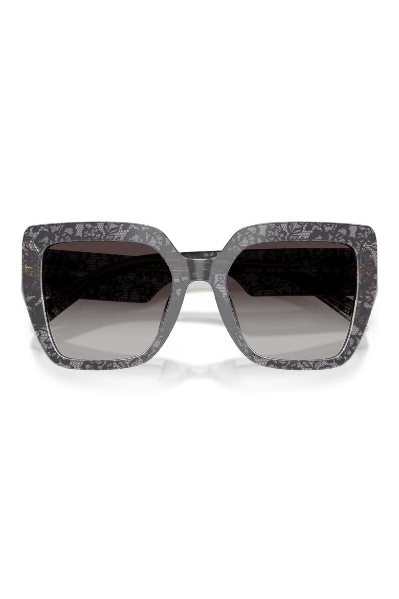 54mm Square Sunglasses, Alternate, color, PRINT BLACK LACE / GREY