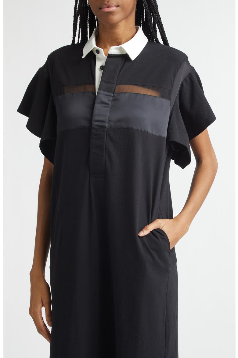 Cotton Jersey Dress, Alternate, color, BLACK