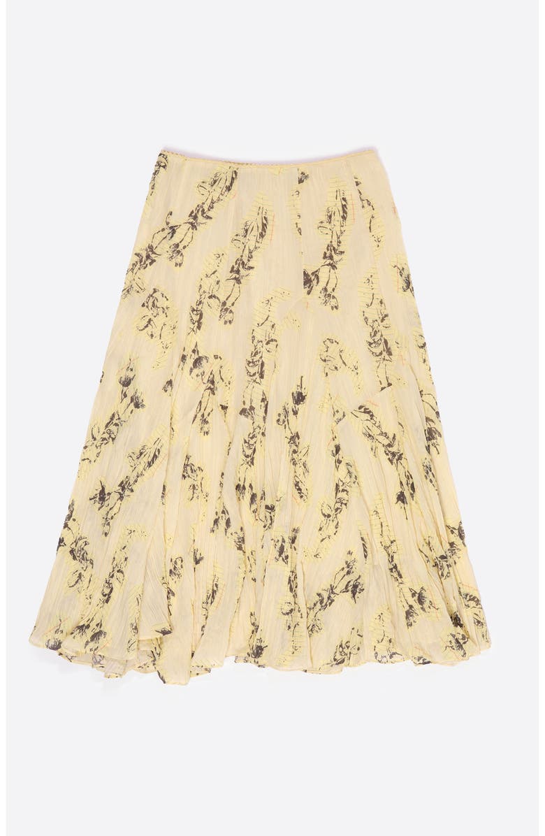 Bimba y Lola Notebook Pleated Asymmetric Skirt, Alternate, color, Notebook Light Yellow