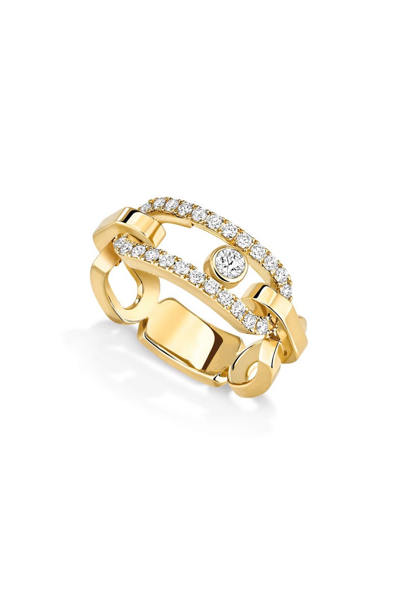 Move Link Diamond Statement Ring, Main, color, YELLOW GOLD