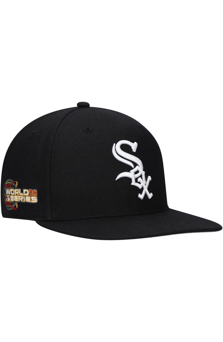 '47 Men's '47 Chicago White Sox Black on Black Sure Shot Captain Snapback Hat, Main, color,