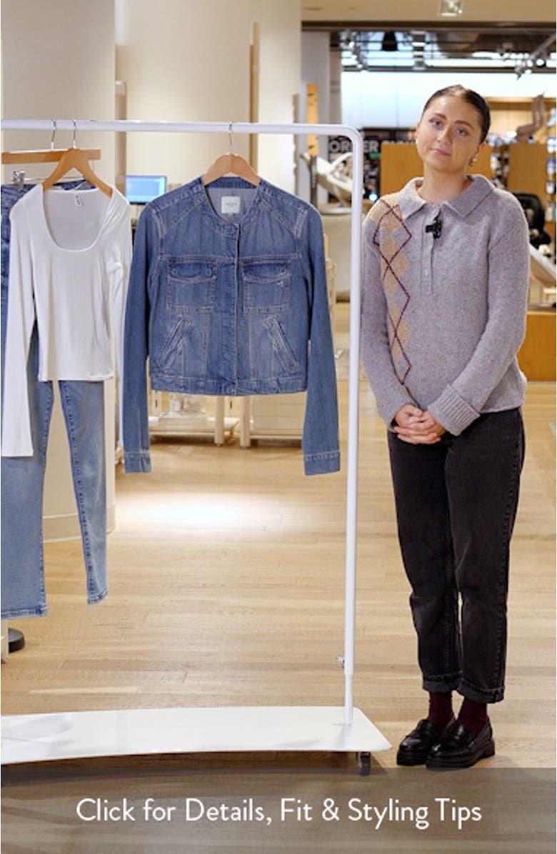 Collarless Denim Trucker Jacket, sales video thumbnail