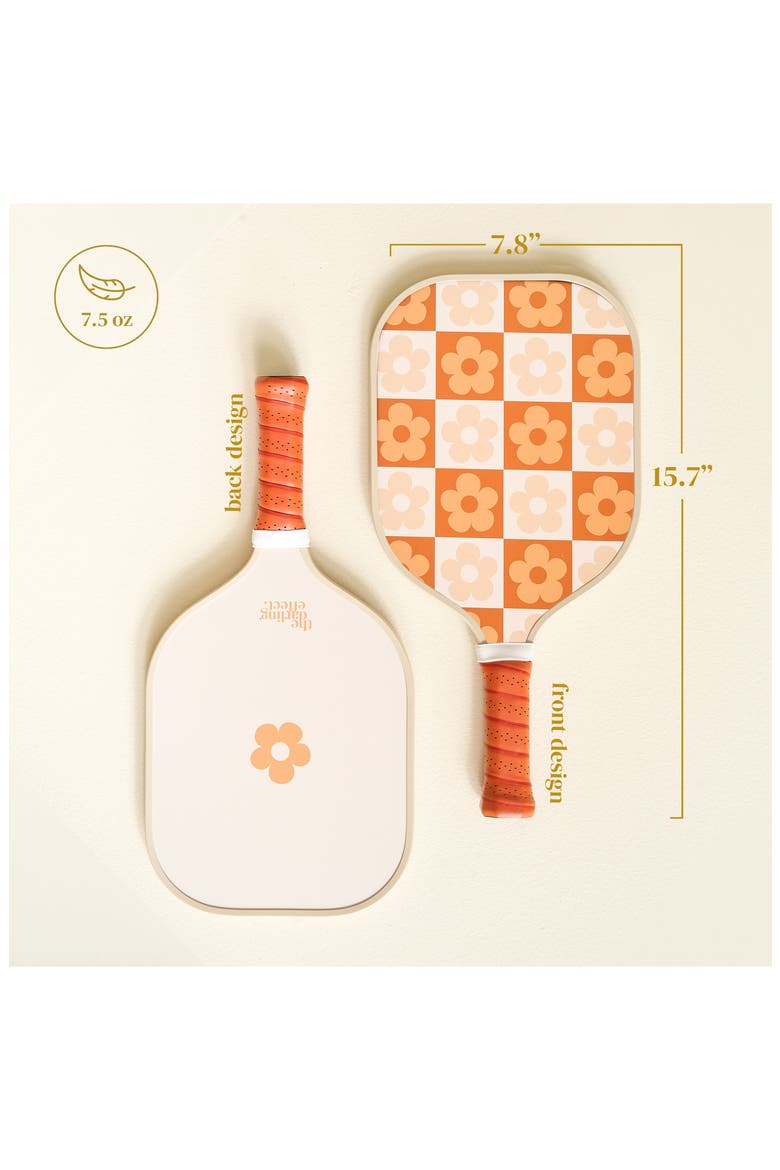 Flower Check Pickleball Paddle, Alternate, color, CHECK BROWN
