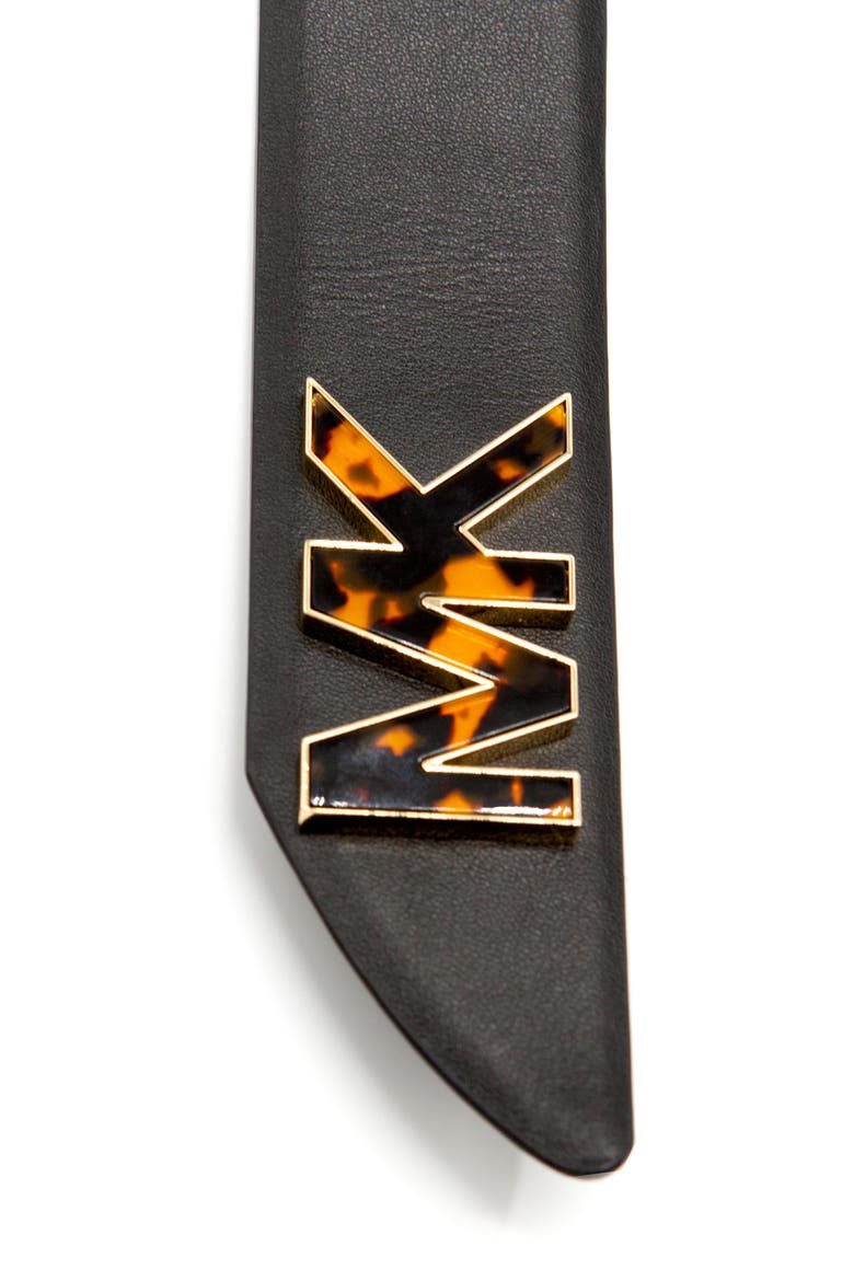 Logo Hardware Leather Belt, Alternate, color, BLACK