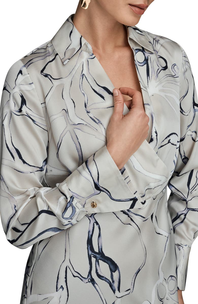 Donna Karan New York Long Sleeve Print Dress, Alternate, color, Vellum Mul