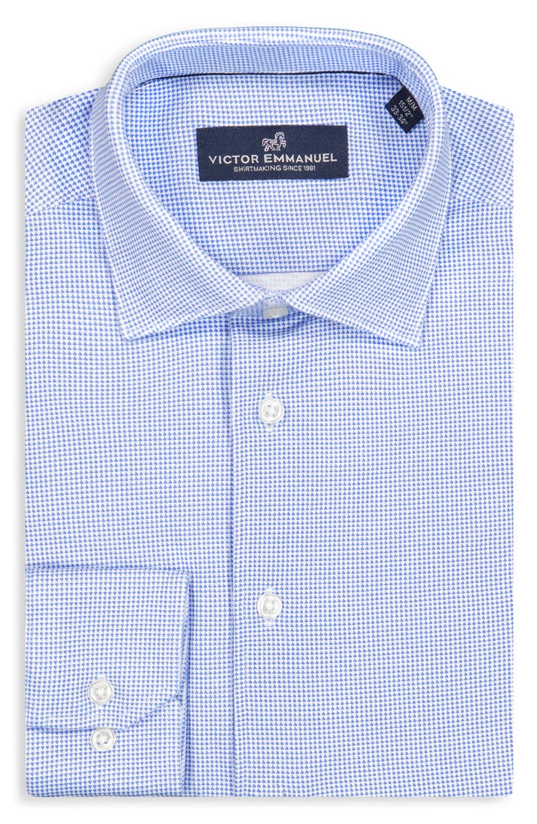 Victor Emmanuel Modern Fit Houndstooth Print Comfort Stretch Knit Dress Shirt, Alternate, color, 
