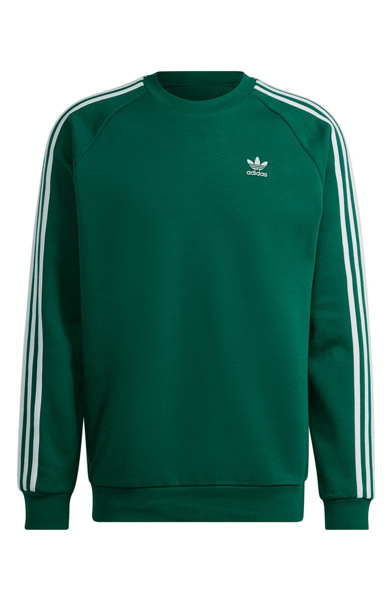 adidas Originals 3-Stripes Crewneck Raglan Cotton Sweatshirt, Alternate, color,