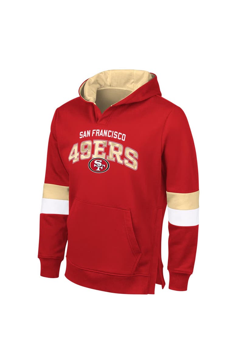 G-III SPORTS BY CARL BANKS Men's G-III Sports by Carl Banks Scarlet/Gold San Francisco 49ers Adaptive Faceoff Pullover Hoodie, Alternate, color, 