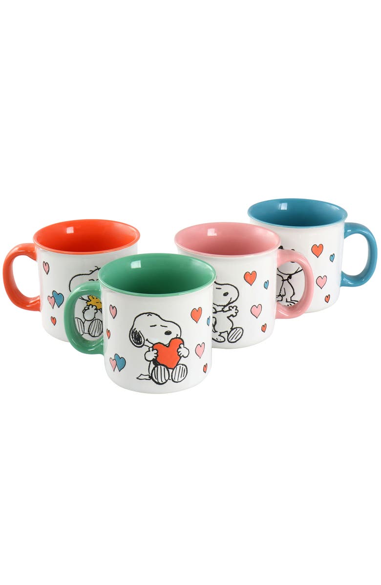 PEANUTS Mothers Love 4 Piece 21 Ounce Camper Mug Set, Alternate, color, Blue