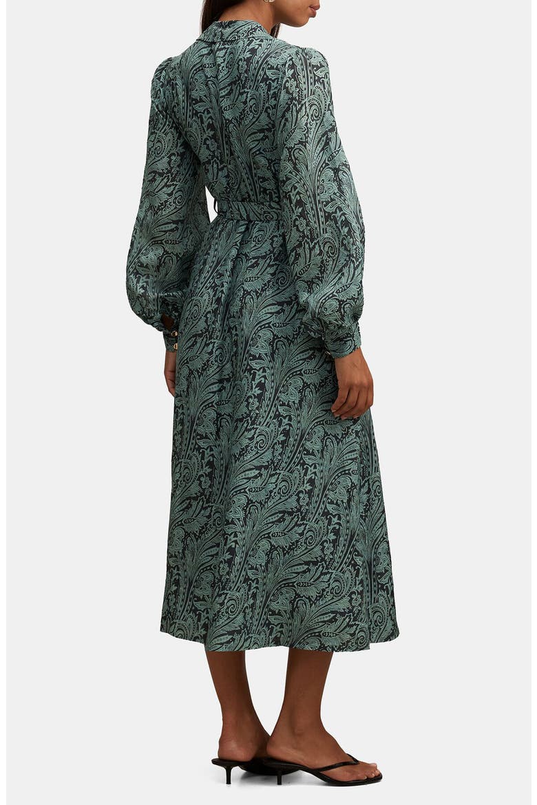 Hazel Long Sleeve Floral Print Midi Shirtdress, Alternate, color, NAMI PAISLEY