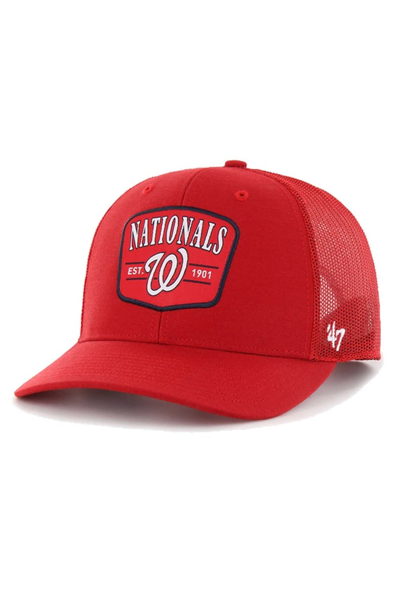 Men's '47 Red Washington Nationals Squad Trucker Adjustable Hat, Main, color, Red
