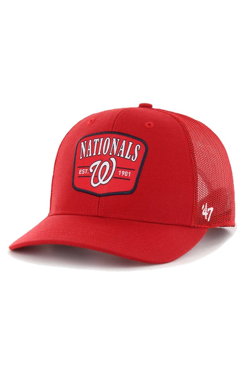 '47 Men's '47 Red Washington Nationals Squad Trucker Adjustable Hat, Main, color, Red