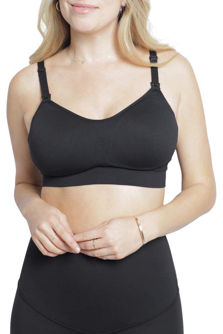 Ingrid & Isabel® Cooling Nursing & Pumping Bra, Main, color, BLACK