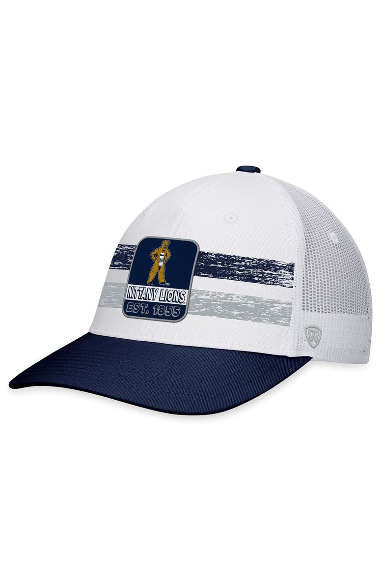 TOP OF THE WORLD Men's Top of the World White/Navy Penn State Nittany Lions Retro Fade Snapback Hat, Main, color, 