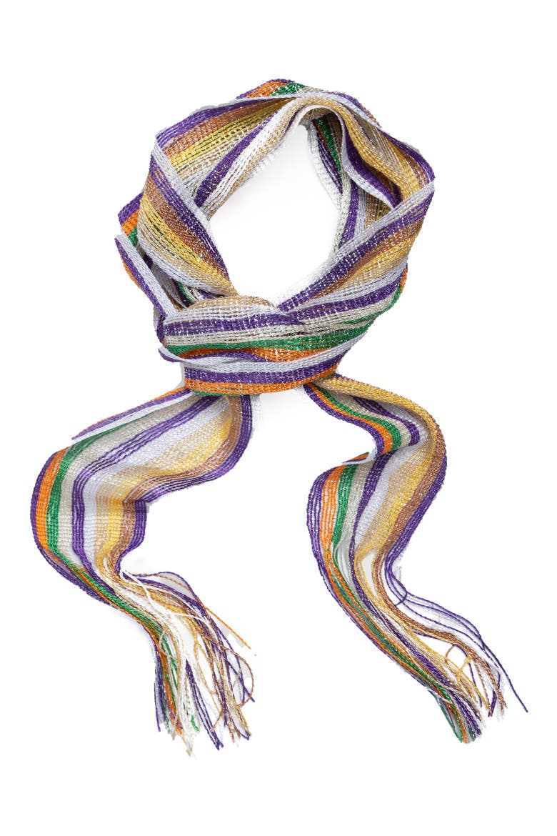 Stripe Shimmer Scarf, Alternate, color, YELLOW MULTI