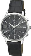 PORSAMO BLEU Aura Leather Strap Chronograph Watch, 44mm
