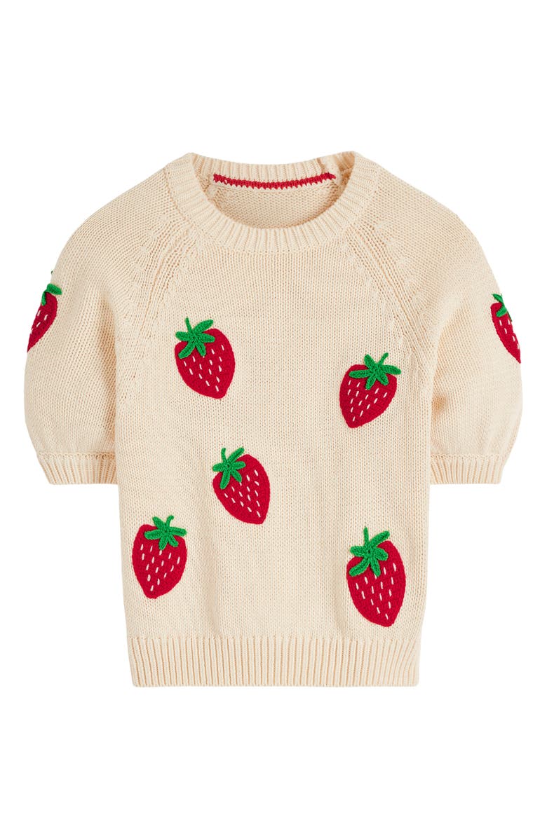 Boden Margot Short Sleeve Strawberry Sweater, Alternate, color, Strawberry