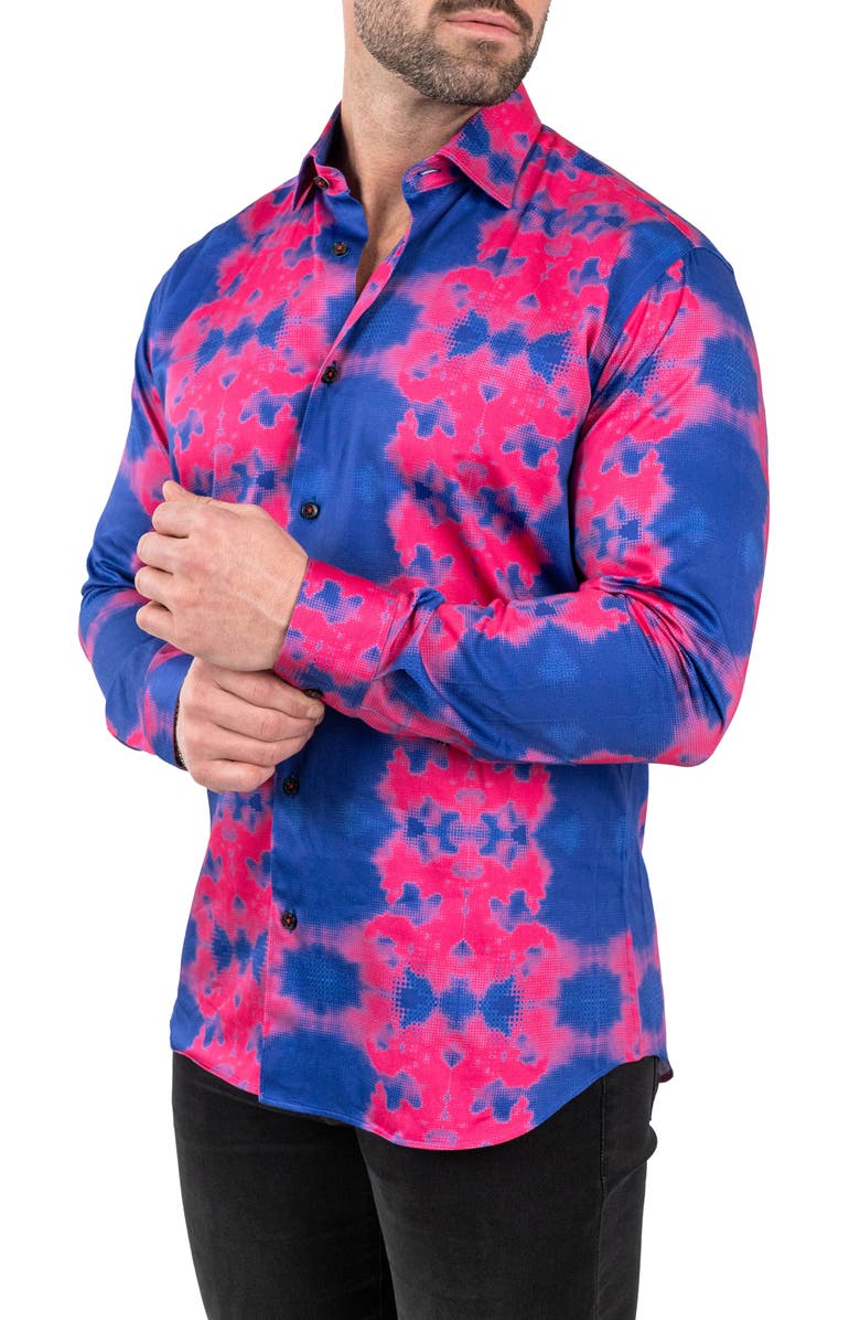 Maceoo Fibonacci Temperate Contemporary Fit Button-Up Shirt, Alternate, color, Blue