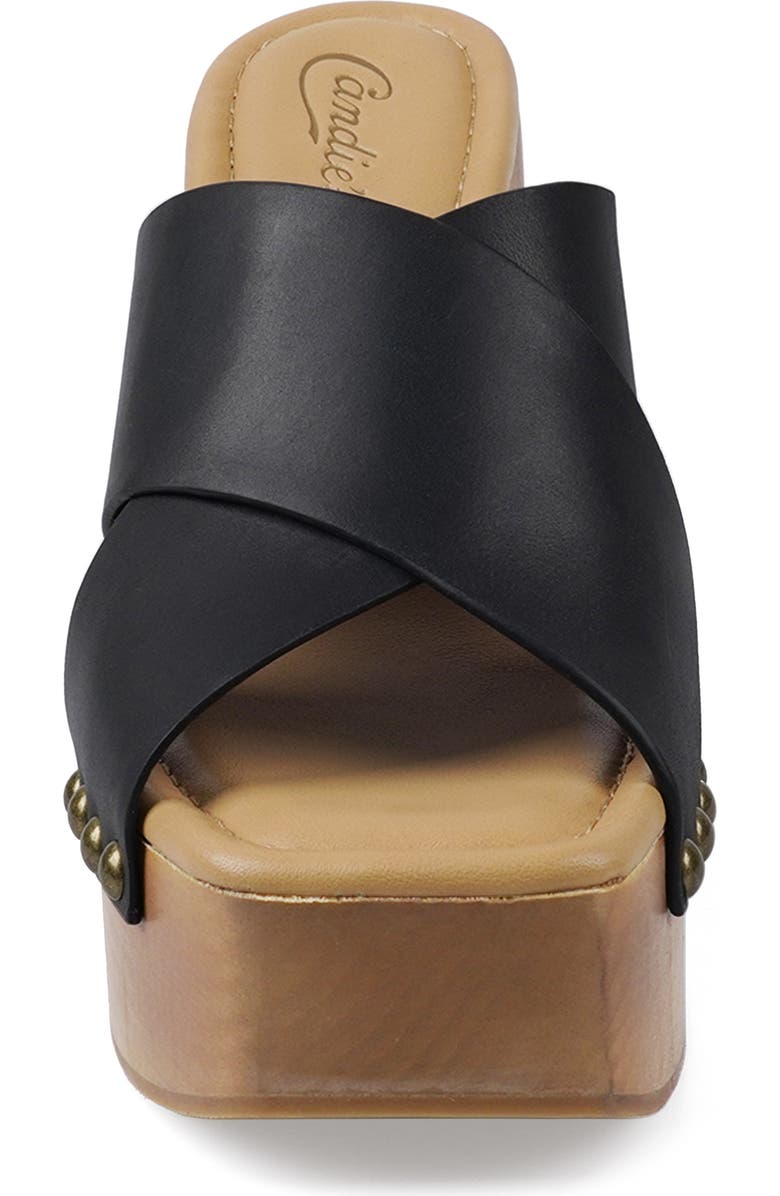 Candie's Maggy Platform Slide Sandal, Alternate, color, Black Leather