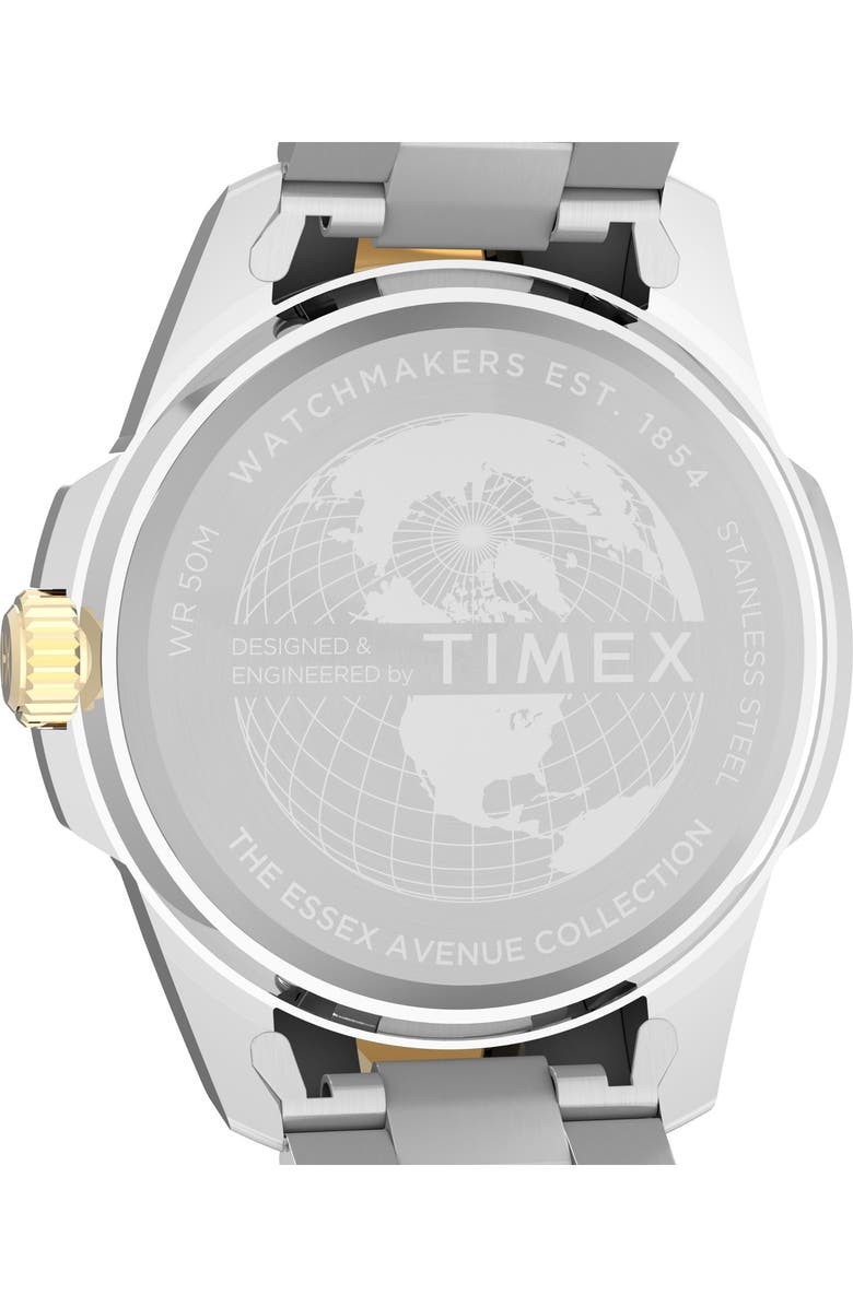Timex<sup>®</sup> Essex Avenue Two-Tone Watch, 45mm, Alternate, color, Black