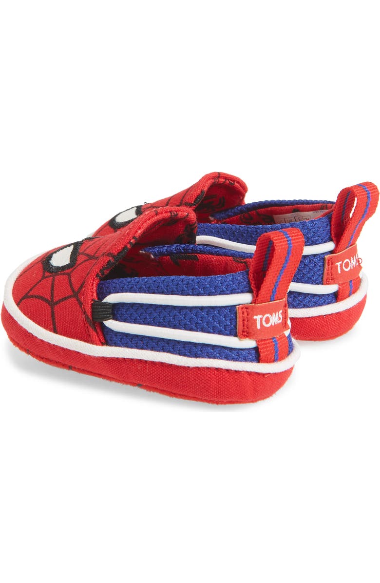 TOMS x Marvel Lima Spider Man Slip-On Crib Shoe, Alternate, color,