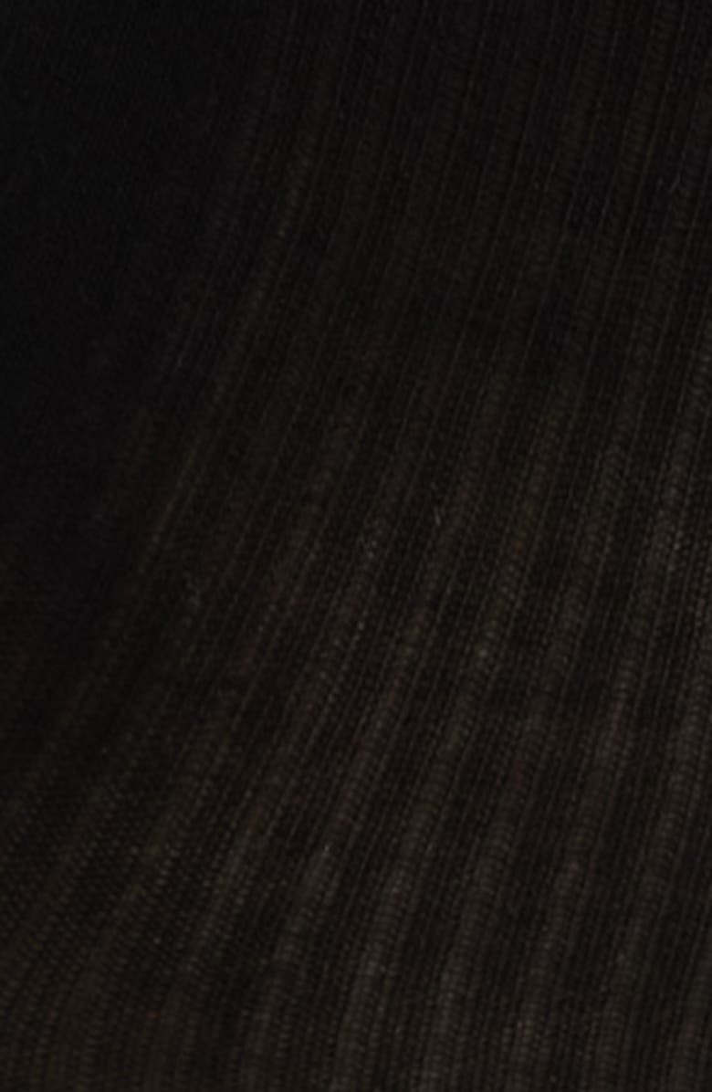 Hue Sheer Rib Crew Socks, Alternate, color, Black