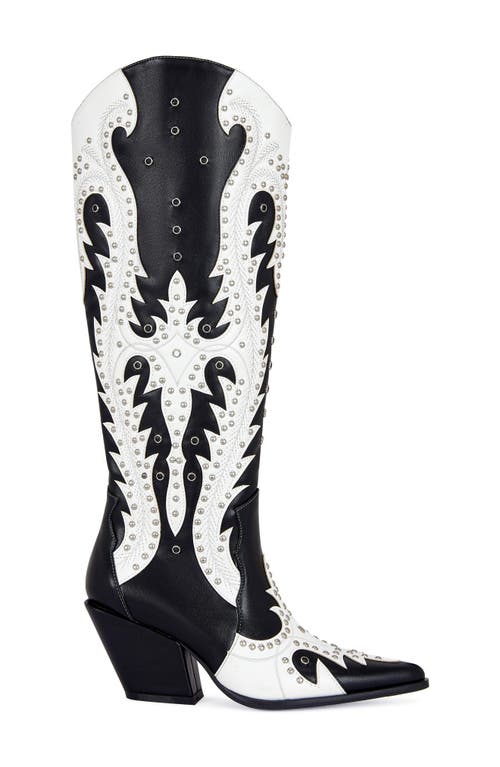 Azalea Wang Donovan Knee High Western Boot In Multi