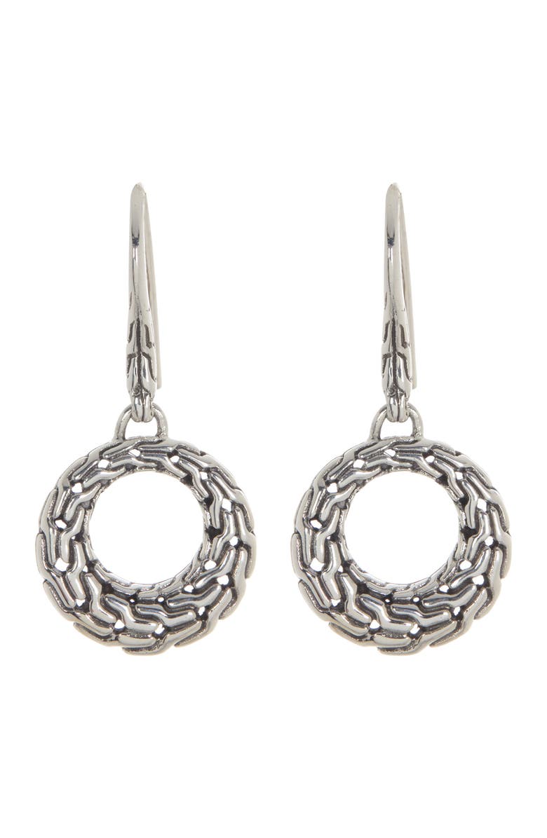 John Hardy Sterling Silver Classic Chain Filigree Circle Drop Earrings, Main, color, 