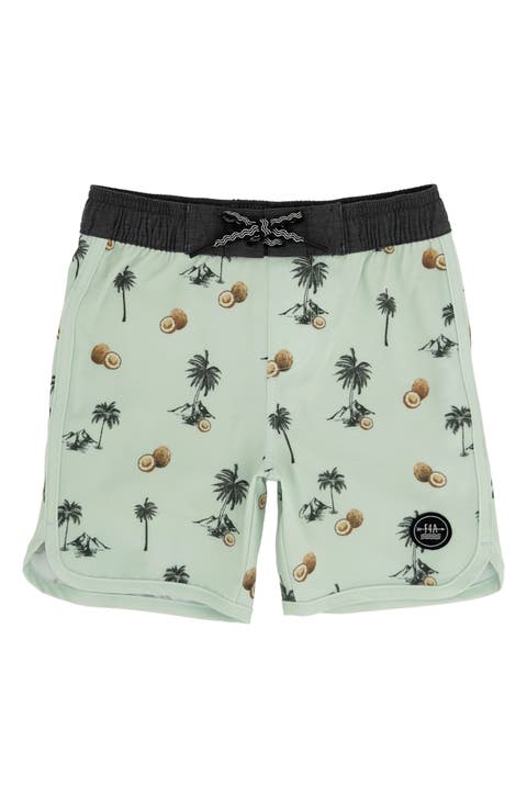 Kids' Scallop Coconut Print Board Shorts (Big Kid)