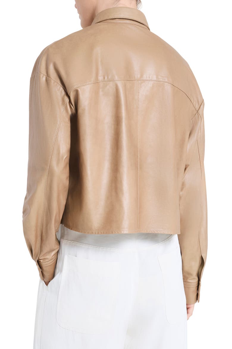 Little Big Joe Leather Jacket, Alternate, color, OLIVE GREY