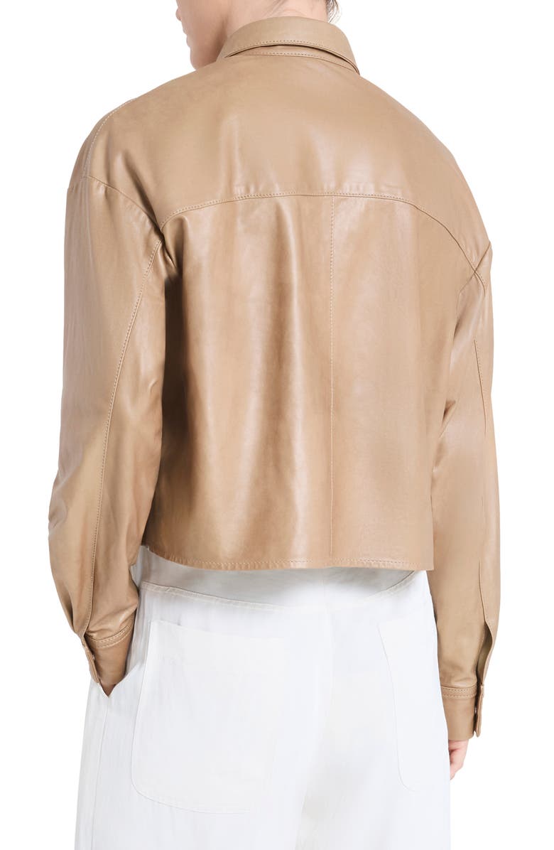 TWP Little Big Joe Leather Jacket, Alternate, color, Olive Grey