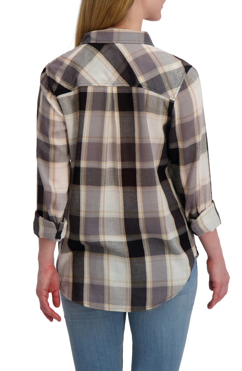 Lucky Brand Plaid Button-Up Shirt, Alternate, color, Black Multi