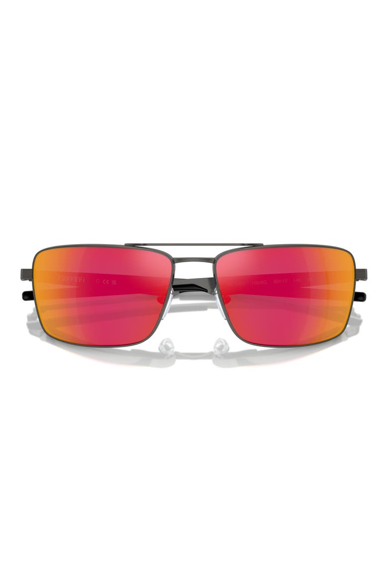 x Scuderia Ferrari 60mm Rectangular Sunglasses, Alternate, color, DARK GUNMETAL